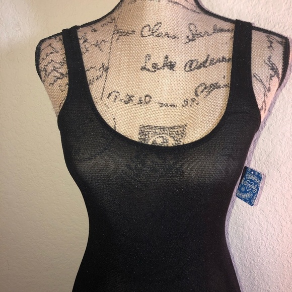 NWT Intimately Free People Black & Metallic Sheer Slip Size XS - Picture 2 of 8